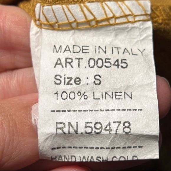 Linen Blouse Lagenlook oversized S M L Italy Natural Fiber butterfly - Picture 4 of 12